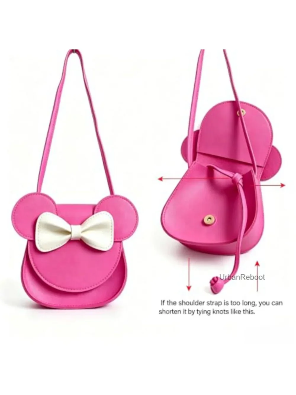 Toddler Girls Crossbody Purse Mouse Ear Mini Bag Adjustable Strap Gift